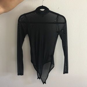 Mesh turtleneck bodysuit